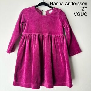 Hanna Andersson Fuchsia 2T Velvet Dress